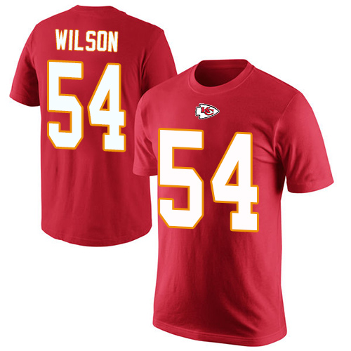 Men Kansas City Chiefs #54 Wilson Damien Red Rush Pride Name and Number NFL T Shirt